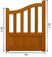GD MENUISERIES - Portillon En Bois Ajouree L1m x H1,10/1,30 m - vignette