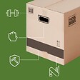 PACK AND MOVE - Pack and Move - Lot 10 cartons déménagement stockage XL - 80 x 40 x 40 cm - Poignées renforcées - 1 adhésif offert - vignette