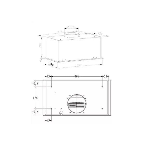AMICA - groupe filtrant 55cm 510m3/h noir - AGPG550CN - large