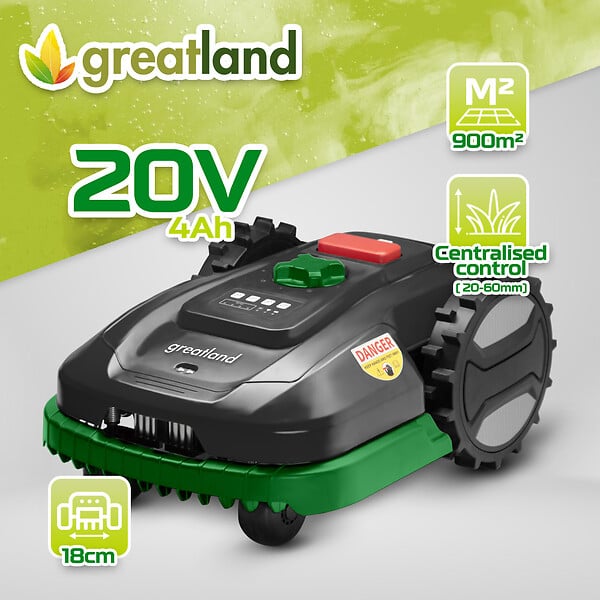 GREATLAND - Robot tondeuse 20V - 900M² - Largeur de coupe 18cm - large