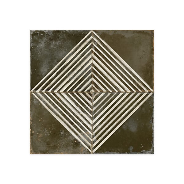 RO'MA NATURE - Carrelage Vintage effet Carreau ciment Noir Quadra 45x45x0,95 cm Rovessa - Sol et mur intérieur (vendu par carton de 1 m²) - large