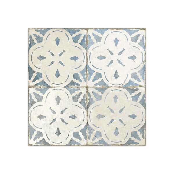 RO'MA NATURE - Carrelage Vintage effet Carreau ciment Bleu 45x45x0,95 cm Calenza - Sol et mur intérieur (vendu par carton de 1 m²) - large