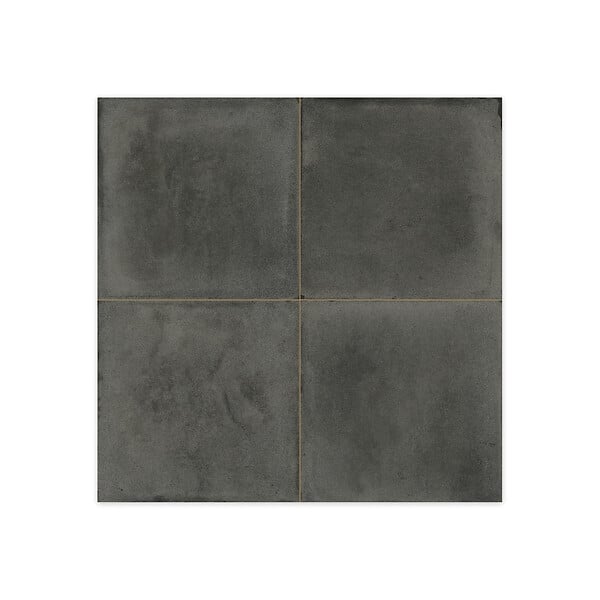 RO'MA NATURE - Carrelage Vintage effet Carreau ciment Noir 45x45x0,95 cm Florava - Sol et mur intérieur (vendu par carton de 1 m²) - large