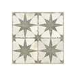 RO'MA NATURE - Carrelage Vintage effet Carreau ciment Etoile Verte et Fond Blanc 45x45x0,95 cm Sparta - Sol et mur intérieur (vendu par carton de 1 m²) - vignette