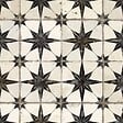 RO'MA NATURE - Carrelage Vintage effet Carreau ciment 3D Etoile Noire et Fond Blanc 45x45x0,95 cm Sparta - Sol et mur intérieur (vendu par carton de 1 m²) - vignette