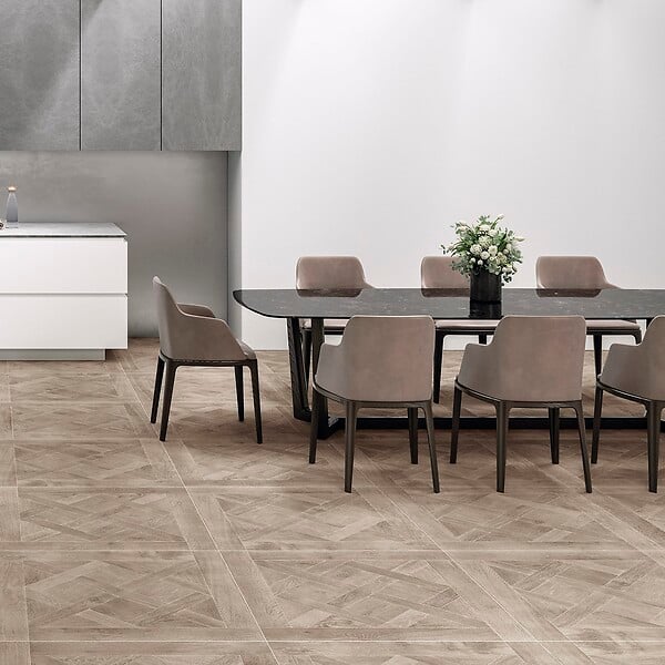 RO'MA NATURE - Carrelage effet Parquet Bois Chêne Clair Versailles 90x90x0,9 cm Trianon - Sol intérieur (vendu par carton de 1,62 m²) - large