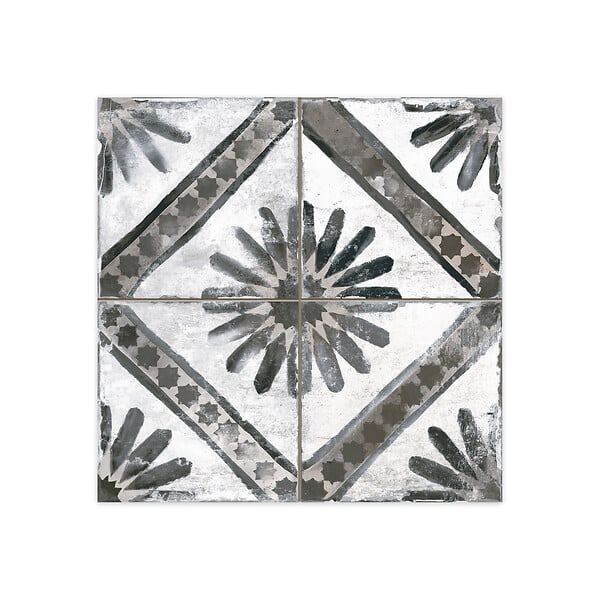 RO'MA NATURE - Carrelage Vintage effet Carreau ciment Gris 45x45x0,95 cm Solaria - Sol et mur intérieur (vendu par carton de 1 m²) - large