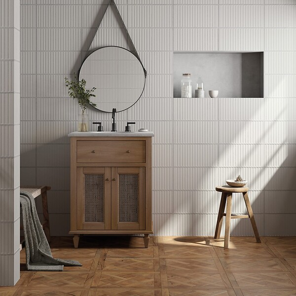 RO'MA NATURE - Carrelage Vintage effet Parquet Bois Brut Vieilli Versailles 45x45x0,95 cm Virelno - Sol intérieur (vendu par carton de 1 m²) - large