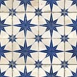RO'MA NATURE - Carrelage Vintage effet Carreau ciment 3D Etoile Bleue et Fond Blanc 45x45x0,95 cm Sparta - Sol et mur intérieur (vendu par carton de 1 m²) - vignette