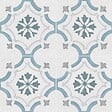 RO'MA NATURE - Carrelage effet Carreau ciment Varolia Bleu 22,3x22,3x0,9 cm Ventoril - Sol et mur intérieur (vendu par carton de 0,65 m²) - vignette