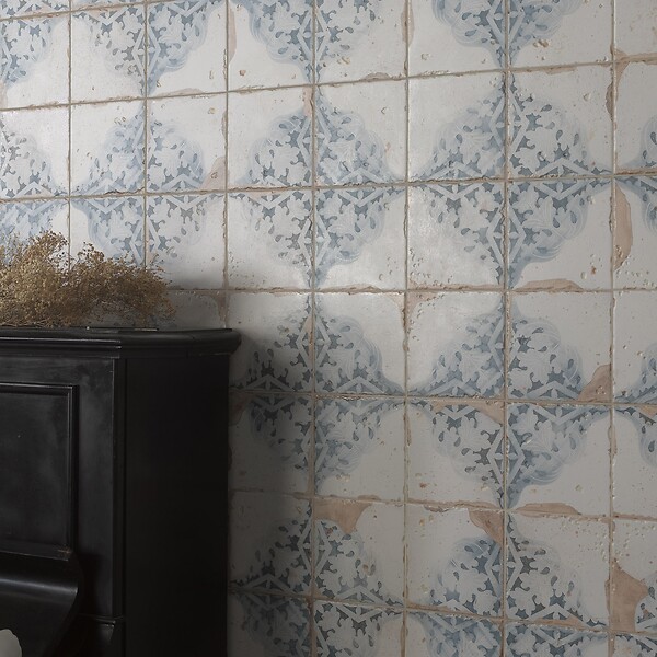 RO'MA NATURE - Carrelage Vintage Bleu Nature 33x33x0,95 cm Rhodes - Sol et mur intérieur (vendu par carton de 1,09 m²) - large