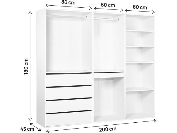 HABITAT ET JARDIN - Kit dressing modulable "Opéra" - 3 éléments - Blanc - large