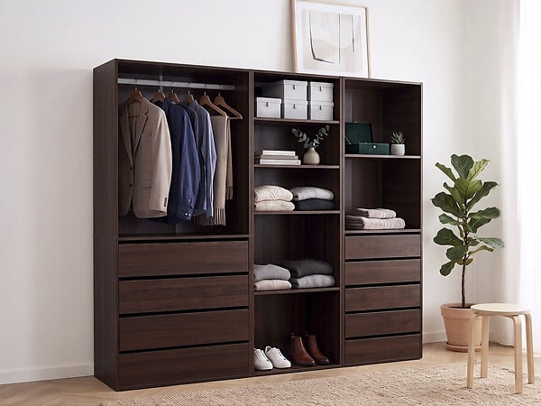 HABITAT ET JARDIN - Kit dressing " Opéra " modulable - 3 éléments - Marron - large