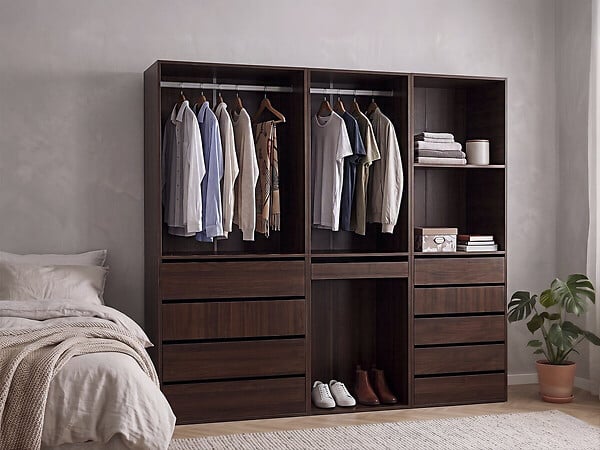 HABITAT ET JARDIN - Kit dressing " Opéra " modulable - 3 éléments - Marron - large