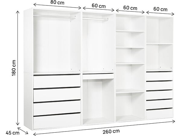 HABITAT ET JARDIN - Kit dressing " Opéra " modulable - 4 éléments  - Blanc - large