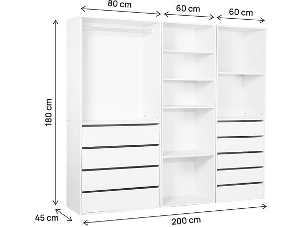 HABITAT ET JARDIN - Kit dressing " Opéra " modulable - 3 éléments - Blanc - large