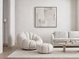 HABITAT ET JARDIN - Fauteuil avec pouf style bubble en tissu bouclette "Élysée" - Crème - vignette