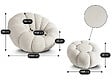 HABITAT ET JARDIN - Fauteuil avec pouf style bubble en tissu bouclette "Élysée" - Crème - vignette