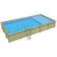 ALTANKA - Piscine hors sol en bois AQUA 10.2 x 5.2 - H.1.45 m avec plage, bleu pâle, cadre en métal - sans dalle - BAS7310OSPU+PLA310 - vignette