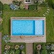 ALTANKA - Piscine hors sol en bois AQUA 10.2 x 5.2 - H.1.45 m avec plage, bleu pâle, fixations à visser - BAS7310OSPL+PLA310 - vignette