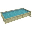 ALTANKA - Piscine hors sol en bois AQUA 10.2 x 5.2 - H.1.45 m, gris clair, cadre en métal - sans dalle - BAS7310OSPU2 - vignette