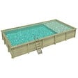 ALTANKA - Piscine hors sol en bois AQUA 10.2 x 5.2 - H.1.45 m avec plage, sable, cadre en métal - sans dalle - BAS7310OSPU3+PLA310 - vignette