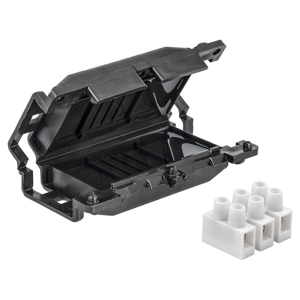 RAYTECH - SUPER CLICK MINI L – Manchon de jonction étanche IPX8 avec gel, connecteur et colliers – 3×0,5 à 1,5 mm² – Ø 10 mm – Immersion – Noir - large