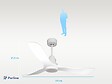 PURLINE - Ventilateur de plafond Réversible  Thermostat Dimmable Wifi Moteur à courant continu Toits en pente Télécommande Lumière à trois tons Hypersilence Mémoire - vignette