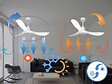 PURLINE - Ventilateur de plafond Réversible  Thermostat Dimmable Wifi Moteur à courant continu Toits en pente Télécommande Lumière à trois tons Hypersilence Mémoire - vignette