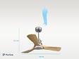 PURLINE - Ventilateur de plafond Réversible  Thermostat Dimmable Wifi Moteur à courant continu Toits en pente Télécommande Lumière à trois tons Hypersilence Mémoire - vignette