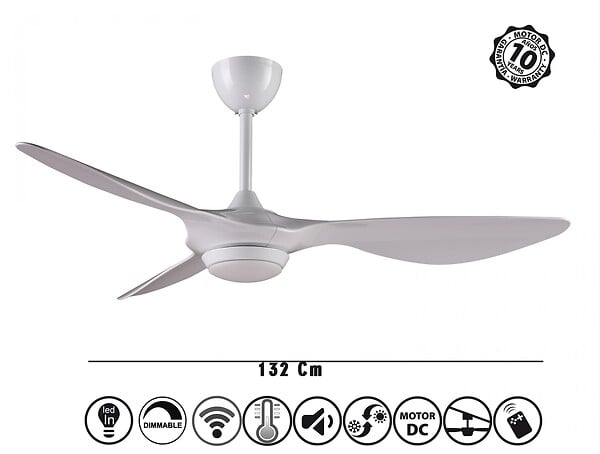 KLASSFAN - Ventilateur de plafond ø132 cm avec LED et Wifi Réversible Hypersilence - large