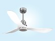 PURLINE - Ventilateur de plafond Réversible  Thermostat Dimmable Wifi Moteur à courant continu Toits en pente Télécommande Lumière à trois tons Hypersilence Mémoire - vignette
