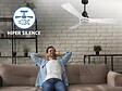 PURLINE - Ventilateur de plafond Réversible  Thermostat Dimmable Wifi Moteur à courant continu Toits en pente Télécommande Lumière à trois tons Hypersilence Mémoire - vignette