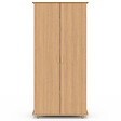 ID MARKET - Armoire 2 portes JULIETTE effet lattes tasseau bois coloris chêne penderie 80 cm avec étagères rangement - vignette