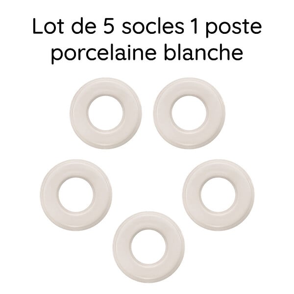 FONTINI - Lot de 5 Plaques Décoratives 1 Poste Garby Colonial – Porcelaine Blanche – Compatible Gammes GARBY, GARBY COLONIAL et DIMBLER – Pose En Saillie ou Encastrable – Finition Haut de Gamme - large