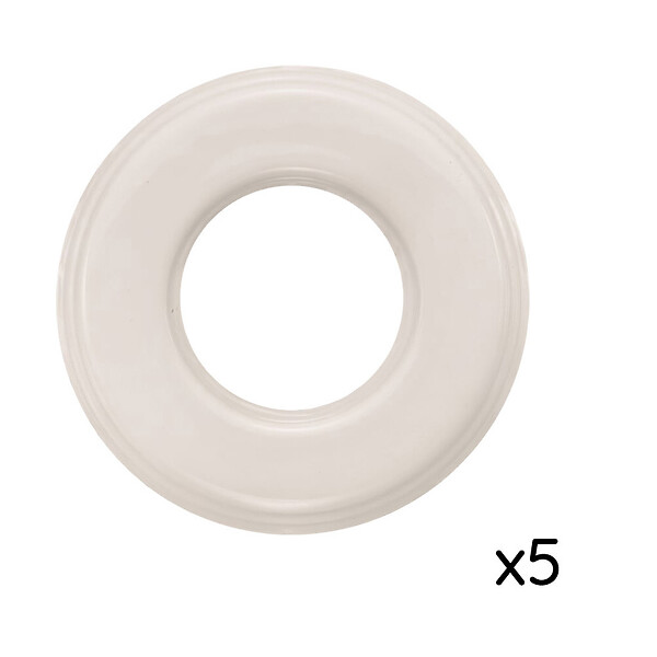 FONTINI - Lot de 5 Plaques Décoratives 1 Poste Garby Colonial – Porcelaine Blanche – Compatible Gammes GARBY, GARBY COLONIAL et DIMBLER – Pose En Saillie ou Encastrable – Finition Haut de Gamme - large