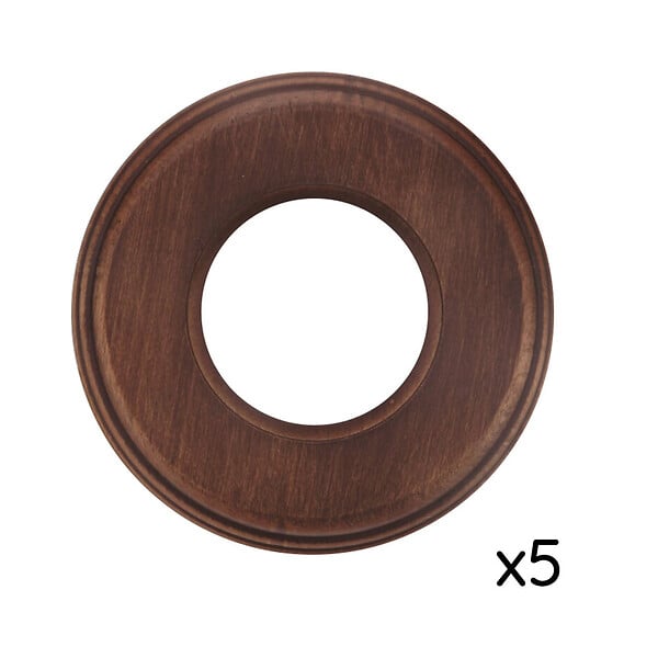FONTINI - Lot de 5 Socles 1 Poste en Bois de Hêtre Vieilli – FONTINI Garby Colonial – Style Rétro Haut de Gamme – Pose en Saillie ou Encastrée – Compatible Gammes Garby, Dimbler - large