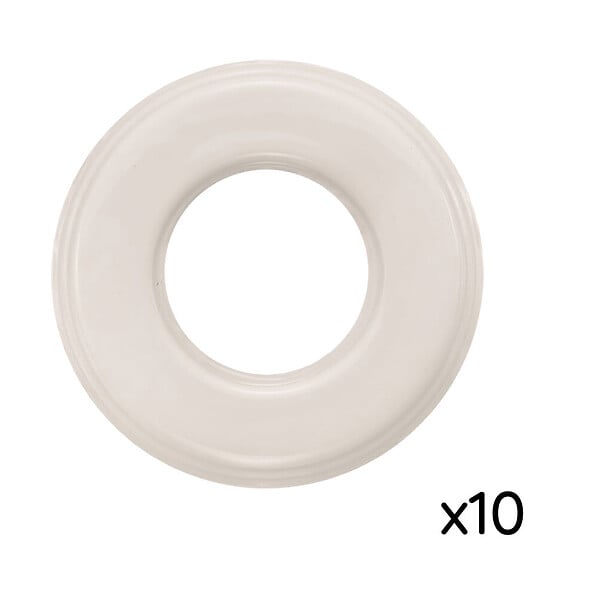 FONTINI - Lot de 10 Plaques Décoratives 1 Poste Garby Colonial – Porcelaine Blanche – Compatible Gammes GARBY, GARBY COLONIAL et DIMBLER – Pose En Saillie ou Encastrable – Finition Haut de Gamme - large