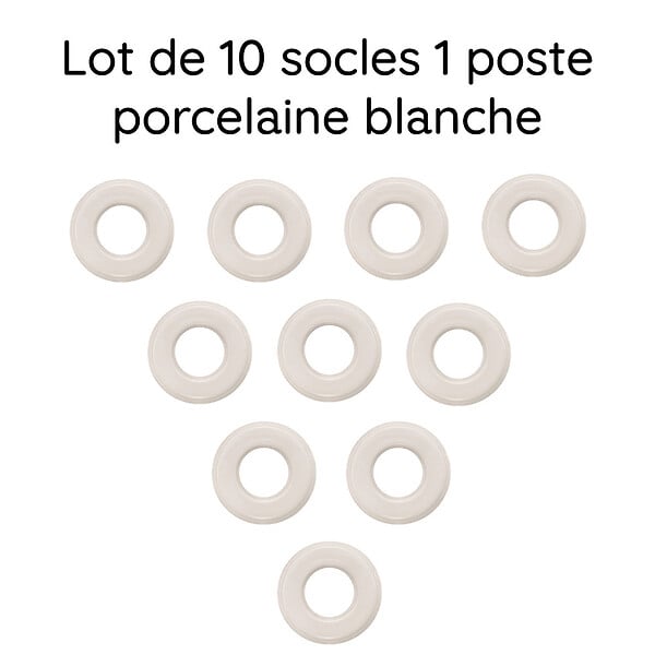 FONTINI - Lot de 10 Plaques Décoratives 1 Poste Garby Colonial – Porcelaine Blanche – Compatible Gammes GARBY, GARBY COLONIAL et DIMBLER – Pose En Saillie ou Encastrable – Finition Haut de Gamme - large