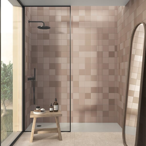 RO'MA NATURE - Carrelage effet Zellige Greige 12,3x12,3x0,87 cm Cubriel - Sol et mur intérieur (vendu par carton de 0,51 m²) - large