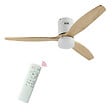 THOMSON - Ventilateur de plafond avec lumière THOMSON OLIA avec pales en bois certifié FSC, diamètre de 132 cm et télécommande incluse - vignette