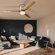 THOMSON - Ventilateur de plafond avec lumière THOMSON NAO avec pales en bois certifié FSC, diamètre de 132 cm et télécommande incluse - vignette