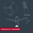 THOMSON - Ventilateur de plafond avec lumière THOMSON NAO avec pales en bois certifié FSC, diamètre de 132 cm et télécommande incluse - vignette