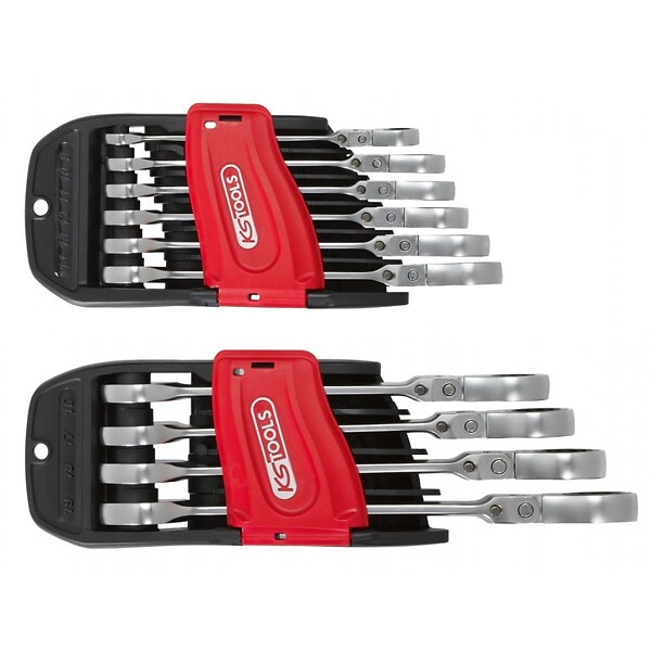 KS TOOLS - KS TOOLS - Jeu de 10 clés mixtes à cliquet à tête inclinable à verrouillage GEARplus® - 503.4850 - large