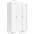 ID MARKET - Armoire 3 portes VITO blanc penderie 120 cm avec étagères - vignette