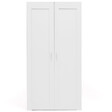 ID MARKET - Armoire 2 portes VITO blanc penderie 80 cm avec étagères rangement maxi capacité - vignette