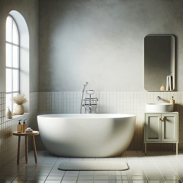 STANO - Baignoire îlot design ovale BOSTON blanche 156 cm - large