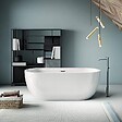 STANO - Baignoire îlot design ovale BOSTON blanche 166 cm - vignette