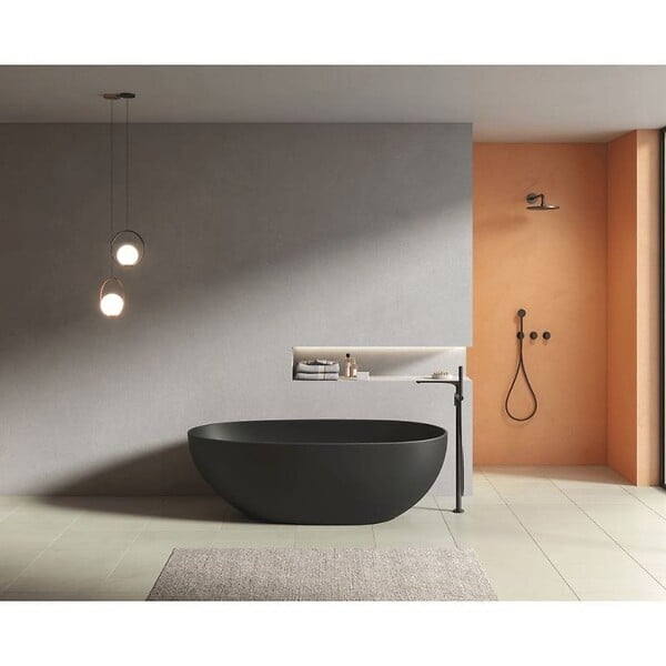 STANO - Baignoire îlot design ovale FLORIDA noir mat 180 cm - large