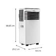 JOCCA - Climatiseur mobile 7000Btu/h 2.05kW Refroidisseur d'air Minuterie 24h 4 roulettes Déshumidificateur Ventilateur Air frais Jocca - vignette